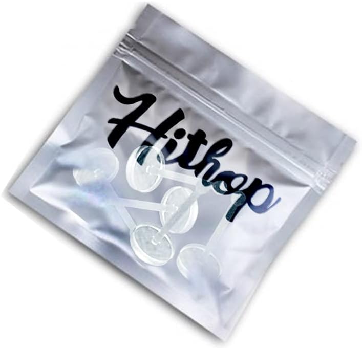 Hithop 5-Pack Clear Bioflex Flat Top Nose Ring Bone Retainers (20 Gauge (0.8mm)) - Image 4